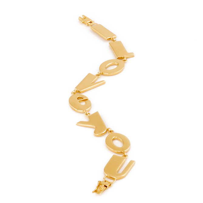 Solid yellow gold I Love You Bracelet