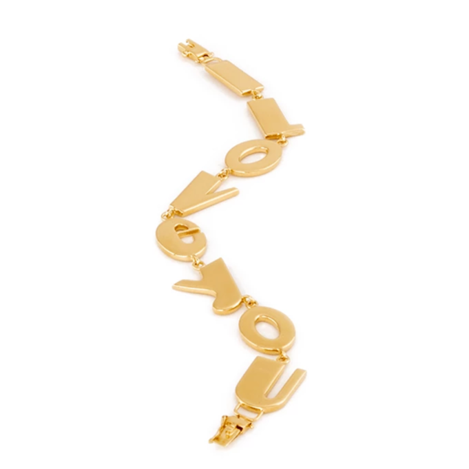 14k gold i online love you bracelet