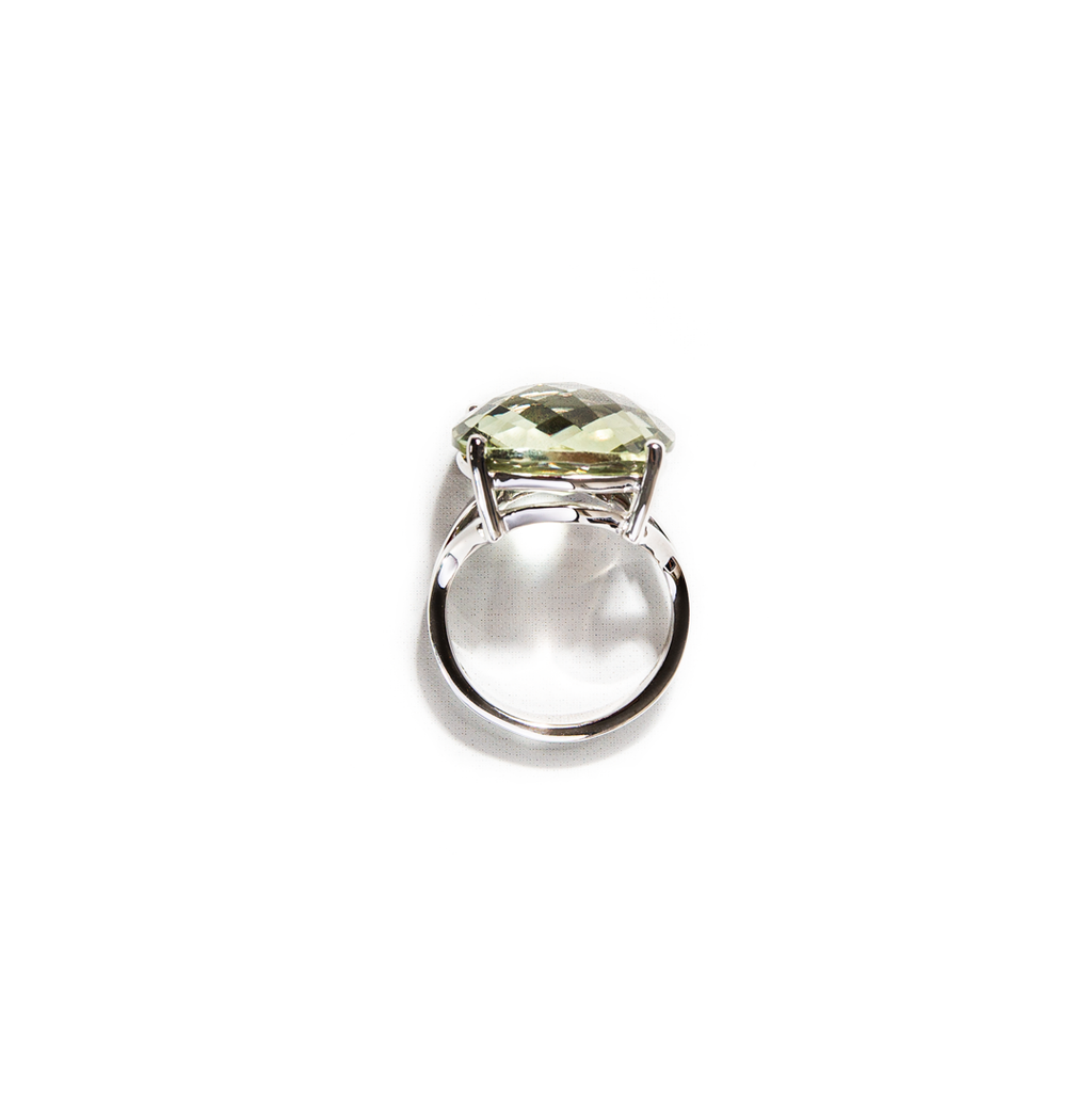 Prasiolite white gold Ring