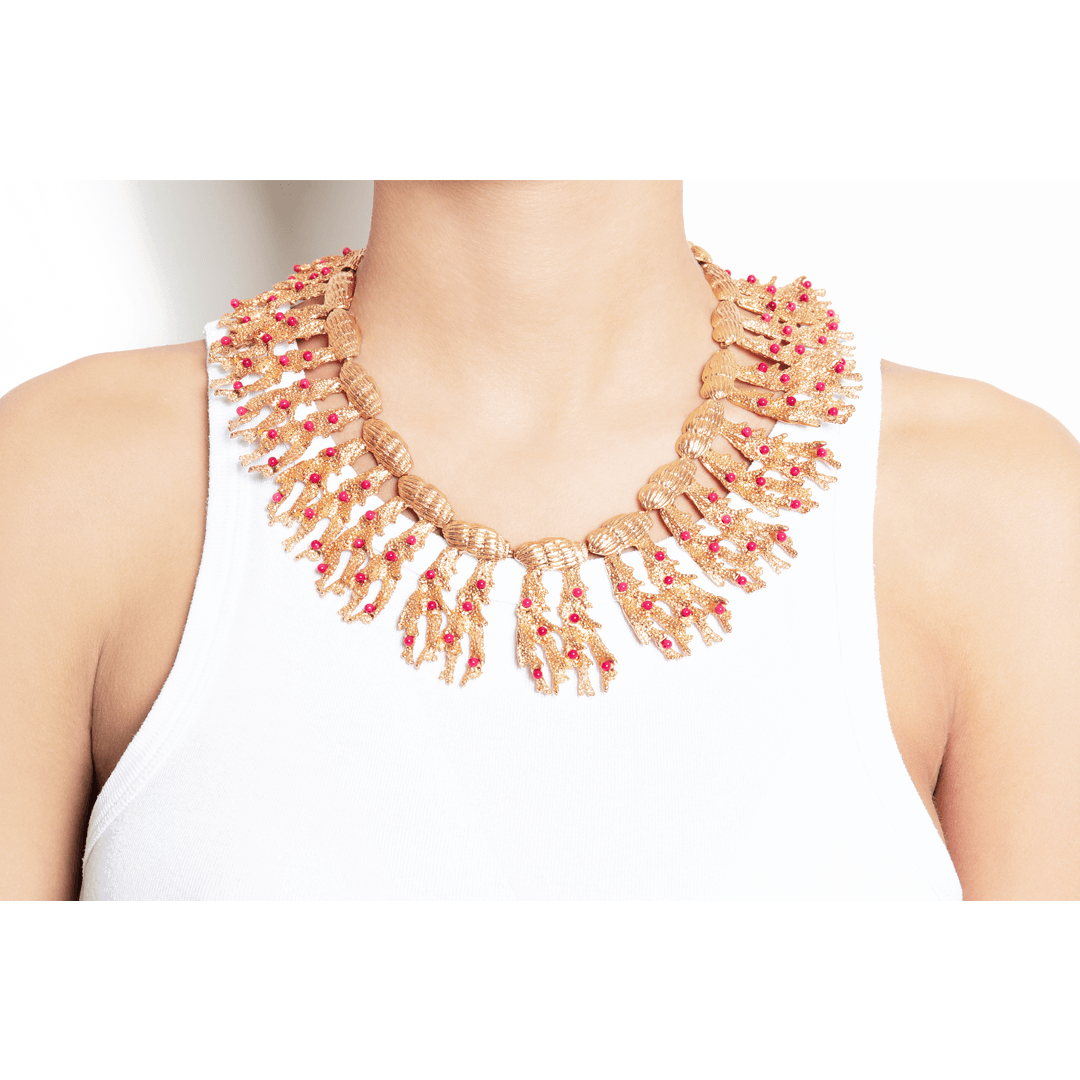 Coral Necklace Fling Stones