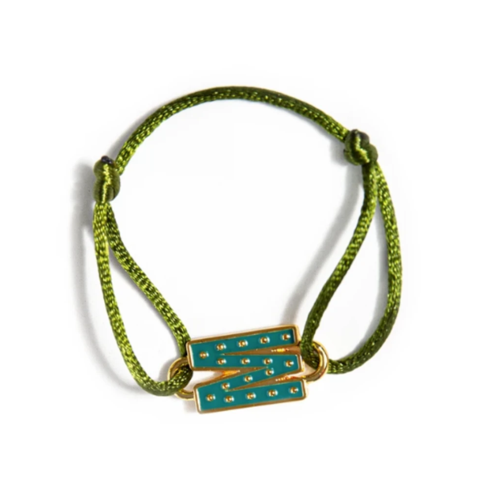 Green Vegas Initial Bracelet
